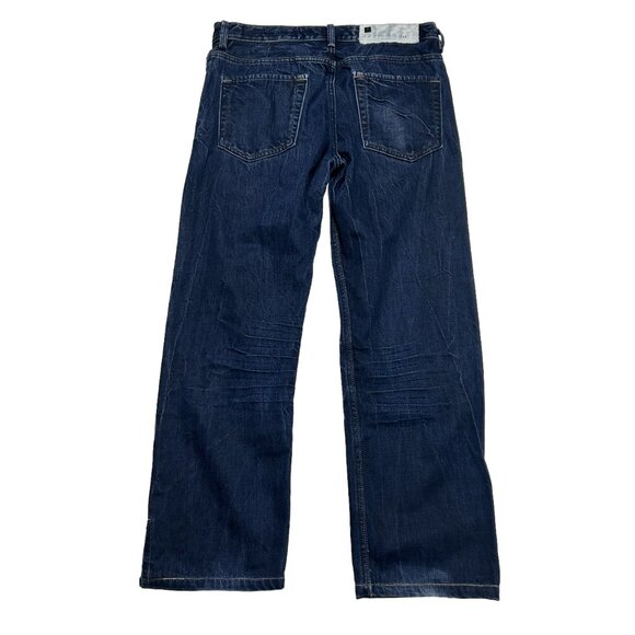 Gap 1969 Jeans Mens 32 X 28 Morrison Straight Leg Button Fly Dark Wash Denim - Picture 2 of 12